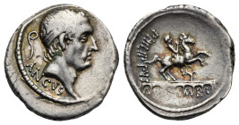 L. Marcius Philippus, 56 BC. Denarius (Silver, 18.51 mm, 3.94 g) Rome. ANCVS, diademed head of Ancus Marcius right; behind, lituus. Rev. PHILIPPVS, aq...