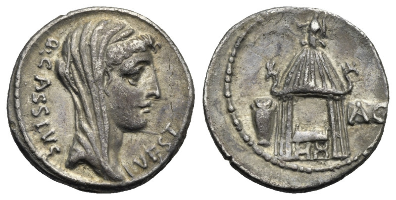 Q. Cassius Longinus, 55 BC. Denarius (Silver, 18.19 mm, 3.53 g). Rome. Q CASSIVS...