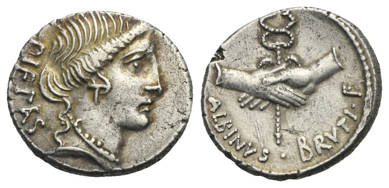 D. Junius Brutus Albinus, 48 BC. Denarius (Silver, 18.64 mm, 3.72 g), Rome. PIET...