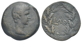 Egypt. Alexandria. Augustus, 27 BC-14. Diobol (Bronze, 24.50 mm, 9.80 g). 6th series, dated RY 39 (= 9/10). Laureate head right. Rev. L ΛΘ (date) with...