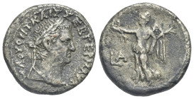 Egypt. Alexandria. Vitellius, 69. Tetradrachm (Billon, 25.05 mm, 11.72 g). Dated RY 1 (= 69). ΩΛOY OYIT KAIΣ ΣEB ΓEPM AYT Head laureate right. Rev. Vi...