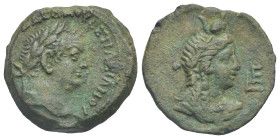 Egypt. Alexandria. Vespasian, 69-79. Diobol (Bronze, 24.1 mm, 6.82 g). Dated RY 5 (=72/3). [ΑΥΤΟΚ ΚΑΙΣ] ΣΕΒΑ ΟΥΕΣΠΑΣΙΑΝΟΥ Laureate head of Vespasian t...