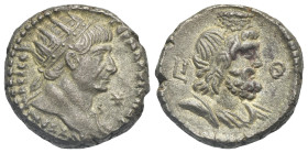 Egypt. Alexandria. Trajan, 98-117. AR Tetradrachm (Billon, 21.4 mm, 13.08 g). Dated RY 19 (= 115/6). ΑΥΤ ΤΡΑΙΑΝ ΑΡΙ ϹΕΒ ΓΕΡΜ ΔΑΚ[ΙΚ ΠΑΡ] Radiate head ...