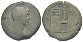 Egypt. Alexandria. Trajan, 98-117. Drachm (Bronze, 33.80 mm, 21.44 g). Dated L I (B) = year 12 (108 / 109 AD). [ΑΥΤ TPAIAN CEB ΓEPM ΔAKIK] Laureate an...