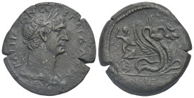 Egypt. Alexandria. Trajan, 98. Drachm (Bronze, 35.60 mm, 23.89 g). Dated L I Γ= year 13 (109 / 110 AD) ΑΥΤ KAI TPAIAN CEB ΓEP ΔAKIK Laureate and drape...
