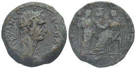 Egypt. Alexandria. Trajan, 98-117. Drachm (Bronze, 34.29 mm, 24.39 g). Dated RY 17 (= 113/4). ΑΥΤ ΤΡΑΙΑΝ ϹΕΒ ΓΕΡΜ ΔΑΚΙΚ Laureate half-length nude bust...
