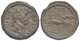 Egypt. Alexandria. Traianus, 98-117. Emidrachm (Bronze, 27.71 mm, 14.78 g). Dated RY 15 (= 111/2). AY[T T]PAIAN CЄB ΓЄPM ΔAKIK Laureate head right, wi...