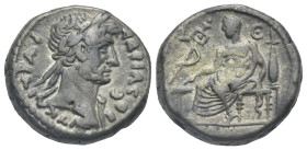 Egypt. Alexandria. Hadrian, 117-138. Tetradrachm (Billon, 23.99 mm, 14.81 g) dated RY 5 (= 120-121) ΑΥΤ ΚΑΙ ΤΡΑΙ ΑΔΡΙΑ ϹЄΒ Laureate bust of Hadrian ri...