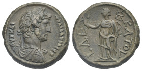 Egypt. Alexandria. Hadrian, 117-138. Tetradrachm (Bronze, 24.72 mm, 13.34 g) dated RY 10 (= 125-126) ΑΥΤ ΚΑΙ ΤΡΑΙ ΑΔΡΙΑ ϹЄΒ Laureate, draped and cuira...