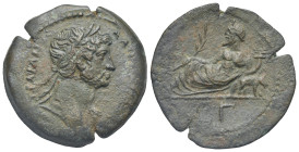 Egypt. Alexandria. Hadrian, 117-138. Drachm (Bronze, 34.42 mm, 16.06 g). Dated RY 3 (= 118/9). [ΑΥΤ ΚΑΙϹ] ΤΡΑΙΑΝΟϹ ΑΔ[ΡΙΑΝΟϹ ϹΕΒ] Laureate bust right ...