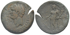 Egypt. Alexandria. Hadrian, 117-138. Drachm (Bronze, 34.46 mm, 25.55 g). Dated RY 21 (= 136/7). [ΑΥΤ ΚΑΙC[ ΤΡΑΙΑ[Ν ΑΔΡΙΑΝΟC CЄΒ]Bare head left. Rev. T...