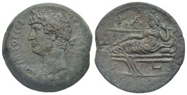 Egypt. Alexandria. Hadrian, 117-138. Drachm (Bronze, 33.08 mm, 21.99 g). Dated RY 21 (= 136/7). [ΑΔ]ΡΙΑΝΟϹ ϹΕΒ ΑΥΤ [ΚΑΙϹ ΤΡΑΙΑΝ] Laureate head of Hadr...