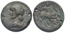 Egypt. Alexandria. Antinous, favorite of Hadrian, died 130. Drachm (Bronze, 34.5 mm, 24.63 g). Dated RY 21 of Hadrian (= 136/7). [ΑΝΤΙΝΟΟΥ] ΗΡΩΟC Bare...