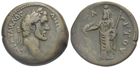 Egypt. Alexandria. Antoninus Pius, 138-161. Drachm (Bronze, 34.54 mm, 24.98 g) dated RY 4 (= 140-141) ΑΝΤ[ωΝΙΝΟϹ] ΑΥΤ Κ Τ ΑΙΛ ΑΔΡ Laureate head of Ant...