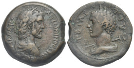 Egypt. Alexandria. Antoninus Pius, 138-161. Drachm (Bronze, 34.76 mm, 26.72 g). Dated RY 4 (= 140/1). [AVT K T] AIΛ A∆P ANTωNINOC ΕΥϹϹ[ΕΒ] Laureate, d...