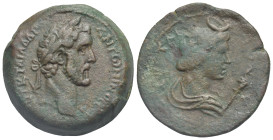 Egypt. Alexandria. Antoninus Pius, 138-161. Drachm (Bronze, 30.22 mm, 29.59 g) dated RY 4 (= 140-141) ΑΝΤωΝΙΝΟϹ ϹЄΒ ЄΥϹ ΑΥΤ Κ Τ ΑΙΛ ΑΔΡ Laureate head ...
