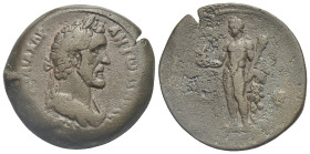 Egypt. Alexandria. Antoninus Pius, 138-161. Drachm (Bronze, 35.16 mm, 26.40 g). Dated RY 5 (= 141/2). [ΑΥΤ Κ Τ] ΑΙΛ ΑΔΡ ΑΝΤωΝΙΝΟϹ [ΕΥϹΕΒ] Laureate-hea...