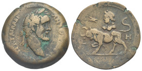 Egypt, Alexandria. Antoninus Pius, 138-161. Drachm (Bronze, 33.92 mm, 23.61 g). Zodiac Series. Dated RY 8 (= 144/5). AVT K T AIΛ A∆P ANTωN[ЄINOC CЄB Є...