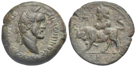 Egypt. Alexandria. Antoninus Pius, 138-161. Drachm (Bronze, 33.91 mm, 22.27 g). Zodiac Series. Dated RY 8 (= 144/5). [AVT K T AIΛ] A∆P ANTωNЄINOC CЄB ...