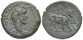 Egypt. Alexandria. Antoninus Pius, 138-161. Drachm (Bronze, 34.21 mm, 19.95 g). Dated RY 8 (= 144/5). AYT K T AIΛ AΔP ANTѠNINOC CƐB ƐYC Laureate head ...