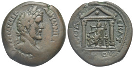 Egypt. Alexandria. Antoninus Pius, 138-161. Drachm (Bronze, 33.59 mm, 20.27 g). Dated RY 12 (= 148/9). ΑYT Κ Τ ΑΙΛ ΑΔΡ ΑΝΤωΝΙΝ[ΟϹ ϹЄΒ] ЄYϹ Laureate, d...
