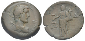 Egypt. Alexandria. Antoninus Pius, 138-161. Hemidrachm (Bronze, 28.28 mm, 12.98 g). Dated RY 4 (= 140/1). [ΑΥΤ Κ Τ ΑΙΛ ΑΔΡ ΑΝΤ]ωΝΙΝΟϹ ΕΥϹΕΒ Radiate-he...