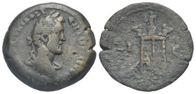 Egypt. Alexandria. Antoninus Pius, 138-161. Hemidrachm (Bronze, 29.30 mm, 13.90 g). Dated RY 15 (= 151/2). [ΑΥΤ Κ] Τ ΑΙΛ ΑΔΡ ΑΝΤωΝΙΝΟϹ Laureate-headed...