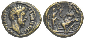 Egypt. Alexandria. Marcus Aurelius, 161-180. Tetradrachm (Bronze, 23.80 mm, 10.42 g) dated RY 5 (= 164-165) Μ ΑΥΡΗΛΙΟϹ ΑΝΤΩΝΙΝΟϹ ϹЄ Bare bust of Marcu...