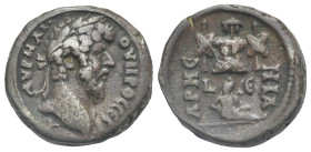 Egypt. Alexandria. Lucius Verus, 161-169. Tetradrachm (Billon, 23 mm, 10.43 g) dated RY 5 (= 164-165) Λ ΑΥΡΗΛ[ΙΟϹ] ΟΥΗΡΟϹ ϹЄ[Β] Laureate bust of Luciu...