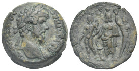 Egypt. Alexandria. Lucius Verus, 161-169. Drachm (Bronze, 31.60 mm, 25.81 g) dated RY 5 (= 164-165) Λ ΑΥΡΗΛΙΟϹ ΟΥΗΡΟϹ ϹЄΒ Laureate bust of Lucius Veru...