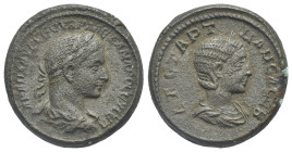 Egypt. Alexandria. Severus Alexander and Iulia Mamaea, 222-235. Tetradrachm (Billon, 24.5 mm, 14.60 g) dated RY 4 (= 224-225) Α ΚΑΙ Μ ΑΥΡ ϹЄΟΥΗΡ ΑΛЄΞΑ...