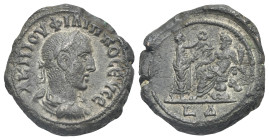 Egypt. Alexandria. Philip I, 244-249. Tetradrachm (Billon, 23.1 mm, 13.03 g). Dated RY 4 (= 246/7). Α Κ Μ ΙΟΥ ΦΙΛΙΠΠΟϹ ΕΥϹΕ[Β] Laureate, draped and cu...