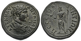 Galatia. Pessinus. Elagabalus, 218-222. Tetrassarion (Bronze, 30.56 mm, 16.00 g). Circa AD 218-222. AYT K M AYP - ANTΩΝ ΑΥΓ Laureate, draped and cuira...