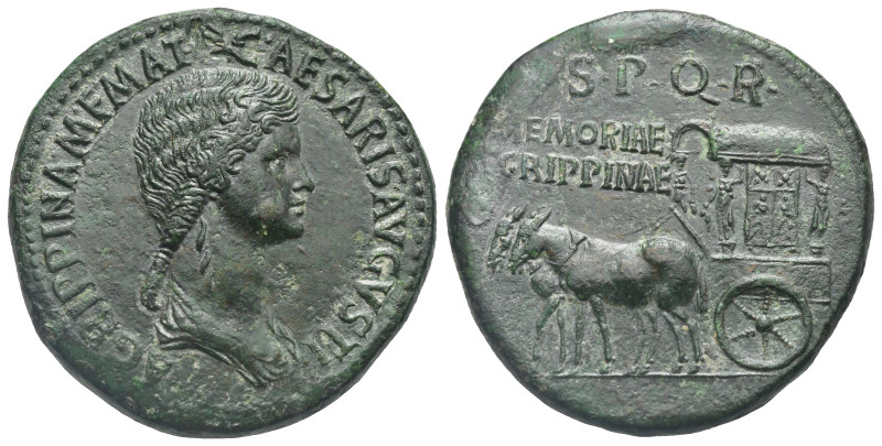 Agrippina Maior, mother of Caligula. Sestertius struck under Caligula (Bronze, 3...