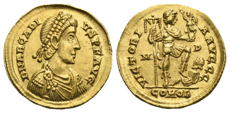 Arcadius, 383-408. Solidus (Gold, 20.93 mm, 4.44 g). Mediolanum, 394-395. D N AR...