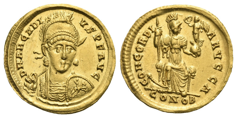 Arcadius, 383-408. Solidus (Gold, 20.58 mm, 4.29 g), Constantinopolis, 1st offic...