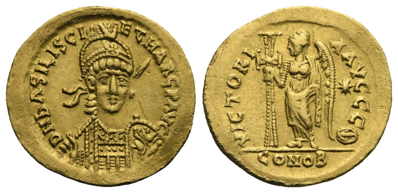 Basiliscus and Marcus, 475-476. Solidus (Gold, 20.75 mm, 4.45 g) Constantinopoli...