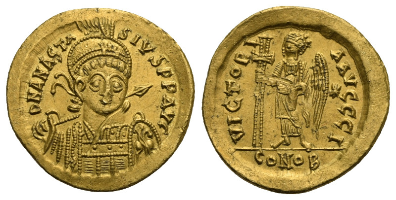 Anastasius I, 491-518. Solidus (Gold, 20,0 mm, 4.51 g) Constantinopolis, circa 4...