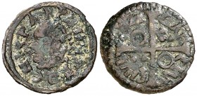 1622. Felipe IV. Barcelona. 1 diner. (Cal. 1238) (Cru.C.G. 4422a). 0,67 g. Ex Colección Lepanto, Áureo 27/04/1999, nº 479. BC+/MBC-.