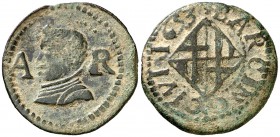 1653. Felipe IV. Barcelona. 1 ardit. (Cal. 1235) (Cru.C.G. 4421). 1,52 g. MBC-.
