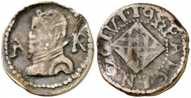1653. Felipe IV. Barcelona. 1 ardit. 1,34 g. Falsa de época. Ex Colección Lepanto, Áureo 27/04/1999, nº 486. BC+.