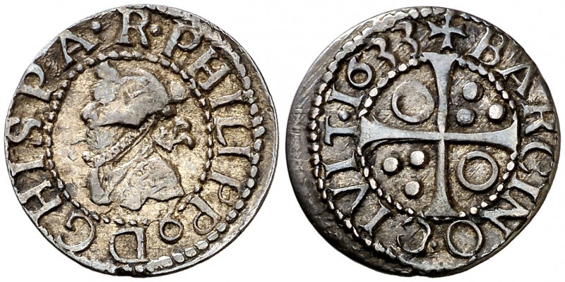 1633. Felipe IV. Barcelona. 1/2 croat. (Cal. 1134) (Cru.C.G. 4419c var). 1,56 g....