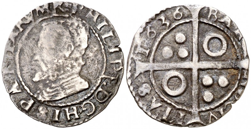 1636. Felipe IV. Barcelona. 1 croat. (Cal. 970) (Cru.C.G. 4413f). 1,64 g. Busto ...