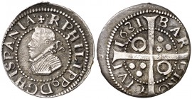 1631. Felipe IV. Barcelona. 1 croat. (Cal. 974) (Cru.C.G. 4414c var 2,81 g. Buen ejemplar. Rara. MBC+.