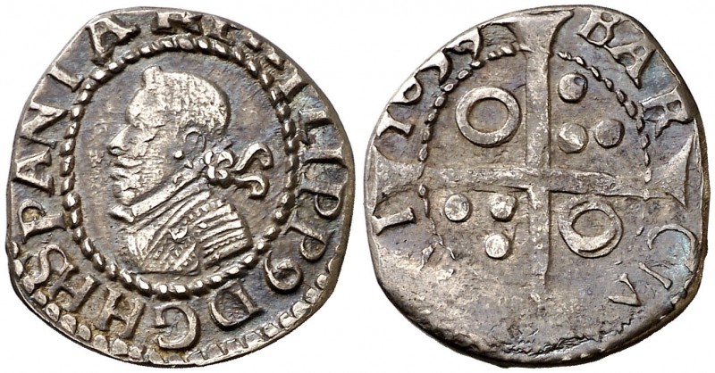 1639. Felipe IV. Barcelona. 1 croat. (Cal. 981) (Cru.C.G. 4414i). 2,34 g. Recort...