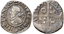 1639. Felipe IV. Barcelona. 1 croat. (Cal. 981) (Cru.C.G. 4414i). 2,34 g. Recortada. Ex Áureo 19/09/1994, nº 911. (MBC+).