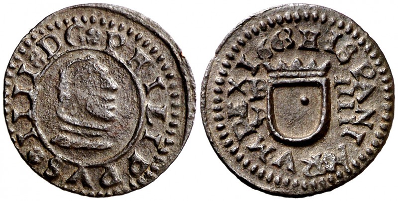 1663. Felipe IV. Burgos. R. 4 maravedís. (Cal. 1270 var) (J.S. falta) (López fal...