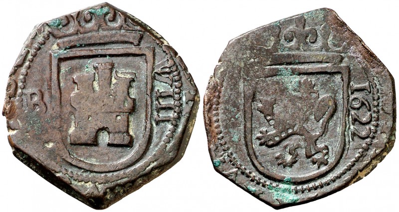 1622. Felipe IV. Burgos. 8 maravedís. (Cal. 1252). 5,39 g. Ex Coleción Lepanto, ...