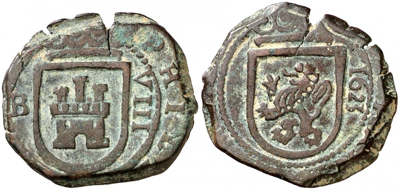1623. Felipe IV. Burgos. 8 maravedís. (Cal. 1253). 5,75 g. MBC.