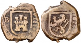 1625. Felipe IV. Burgos. 8 maravedís. (Cal. 1255). 4,91 g. Ex Colección Lepanto, Áureo 27/04/1999, nº 515. BC+/MBC-.